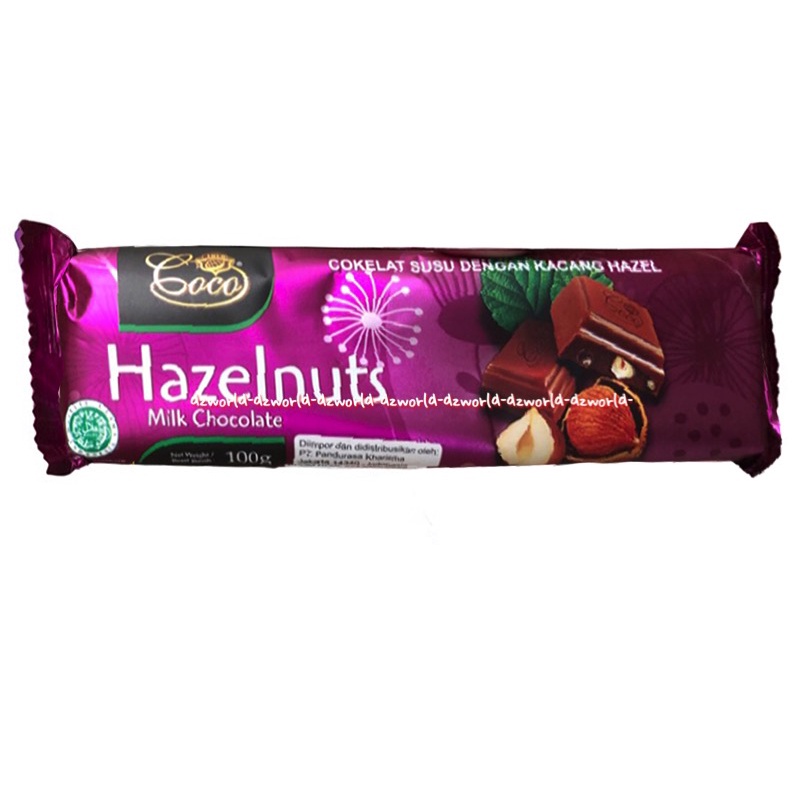 Coco 100gr Hazelnut Creamy Milk Fruit &amp; Nut Almond Milk Chocolate Coklat Batang Cokelat Isi Kacang Hazel Coklat Susu Cokelat Halal MUI