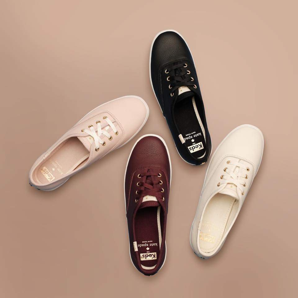 Keds New Champion Kate Spade Tumbled Leather Shoes Original