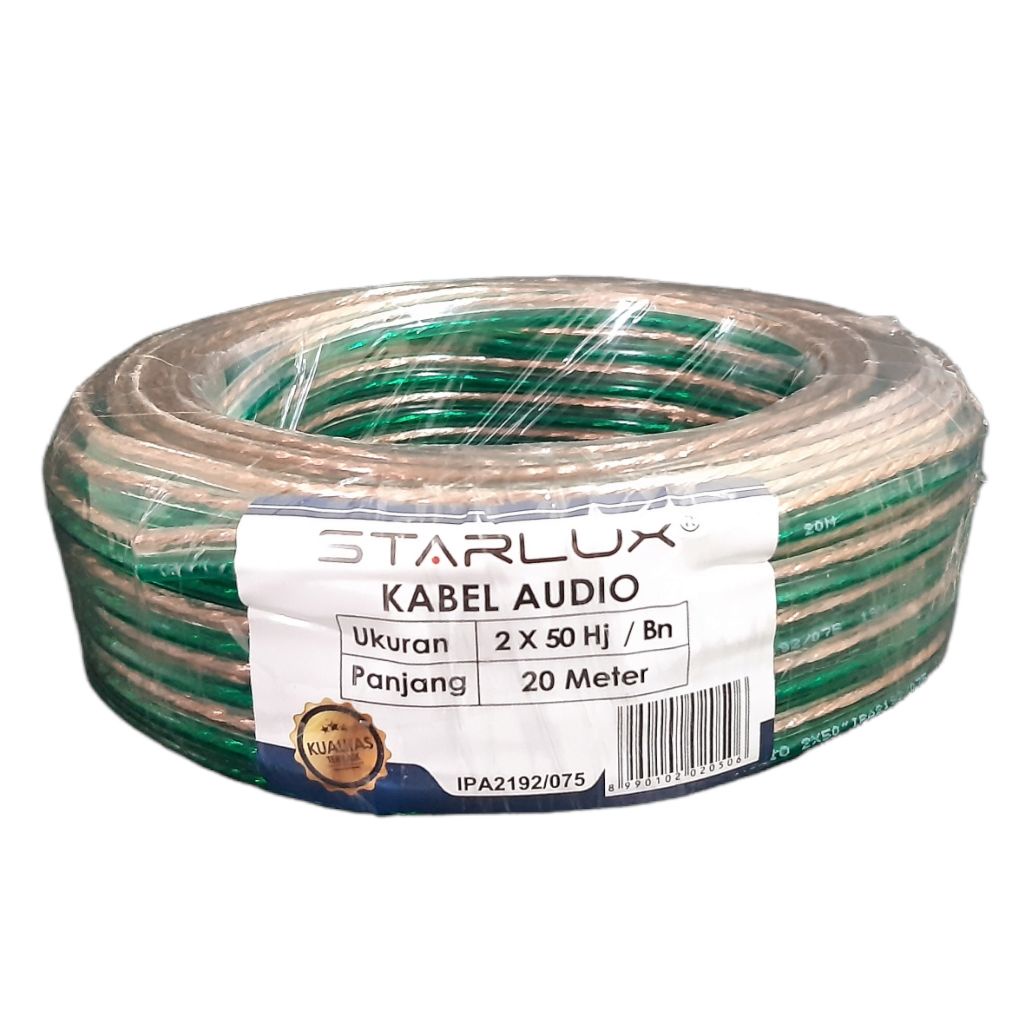 Kabel Listrik Starlux Transparan 2x30, 2x50, 2x80 Panjang 20 Meter