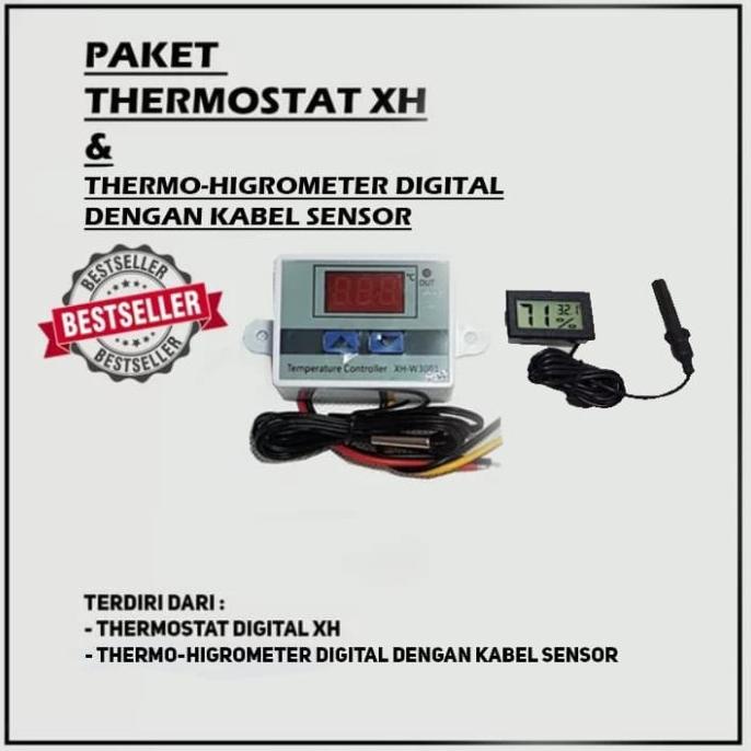 Jual Paket Thermostat Termostat Digital Xh Termometer Higrometer Dengan Sen Shopee Indonesia