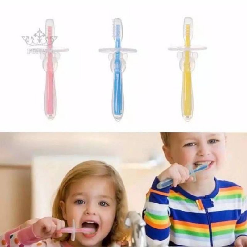 Training Toothbrush Sikat Gigi Bayi / Anak Silicone Bulu Halus sikat gigi bayi silikon Teether Sikat Gigi Silikon Training Pelindung Anti Sedak Sikat Gigi Silikon Bayi - Finger Tooth Brush - Pembersih Mulut Bayi