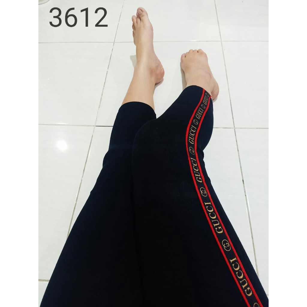 TPS LEGGING  GUCI LIST MERAH 7PER8 Shopee Indonesia