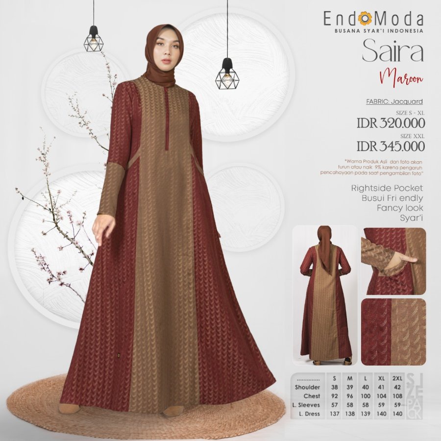 [COD] Gamis Endomoda Terbaru 2022 SAIRA / Gamis Endomoda SAIRA