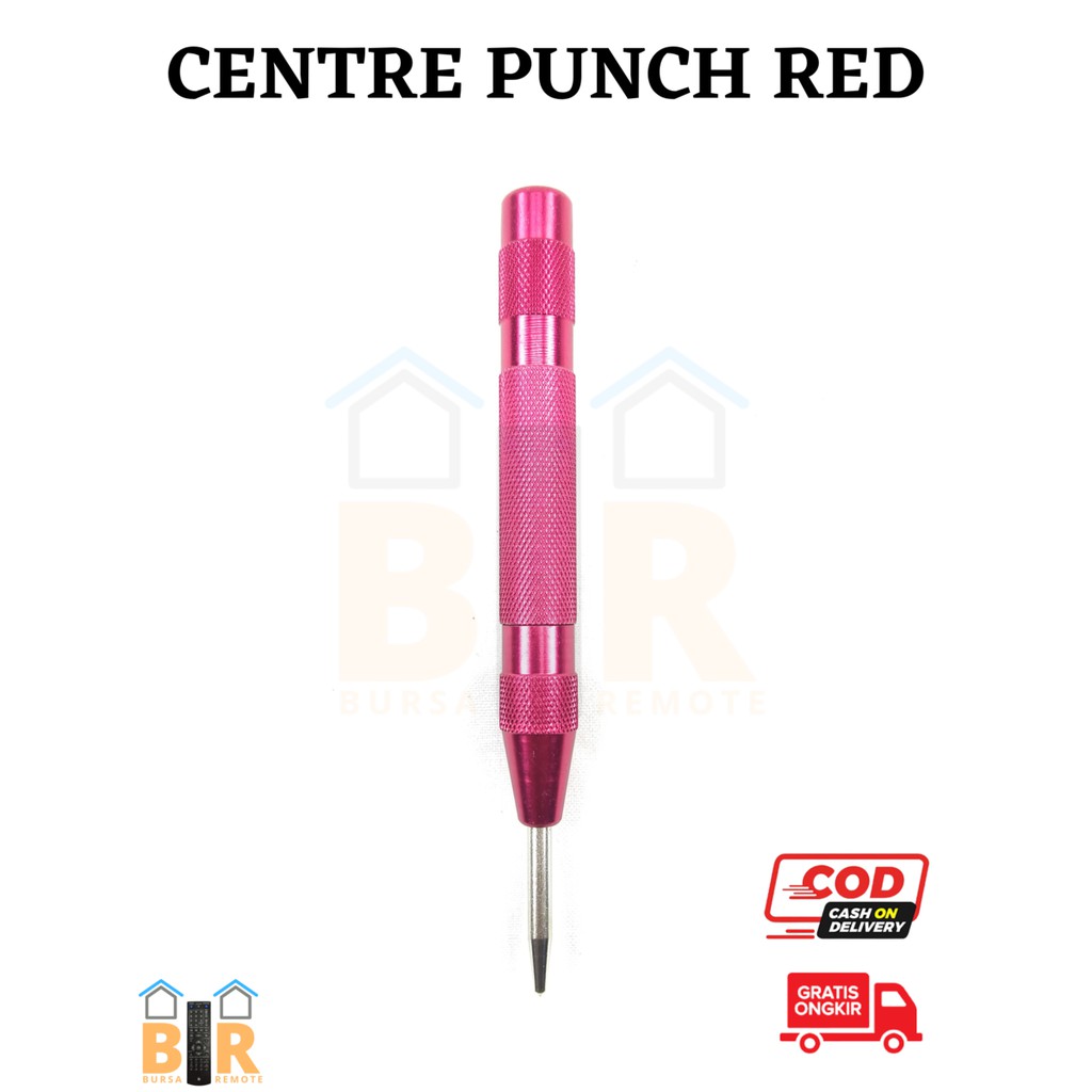 Penanda Titik Bor Center Punch merah red