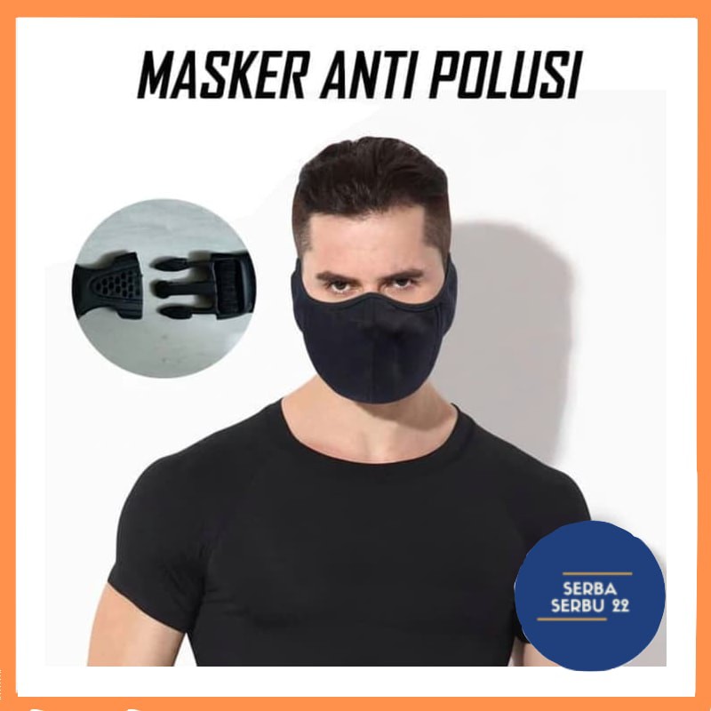 Masker motor jepit Polos  anti polusi  / Penutup Wajah Motor [ss]