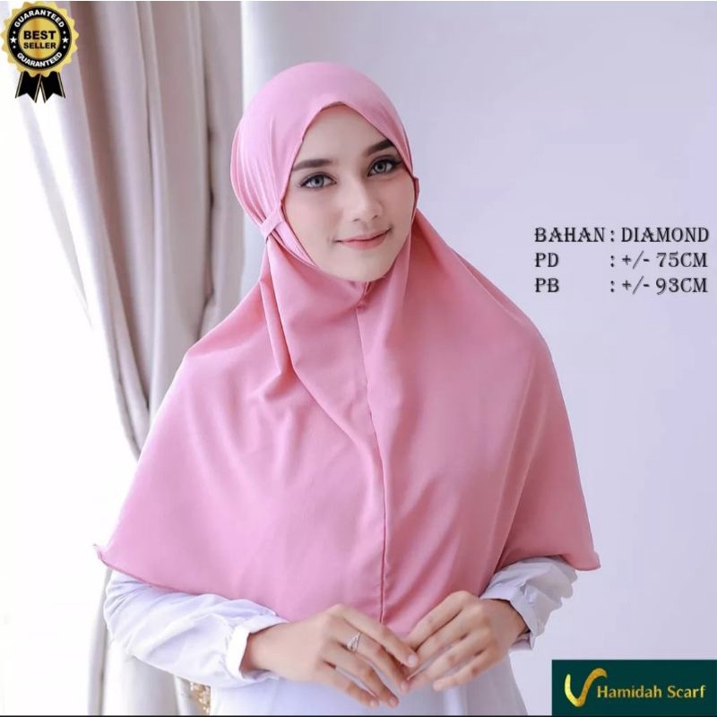 Bergo Mariam Premium Diamond / Bergo Mariam Tali Non Pet (Free Pouch)