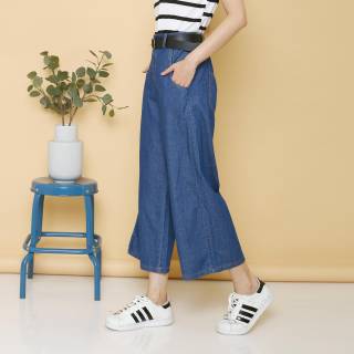FWR Celana  Jeans Meisa Kulot biru  tua medium  biru  