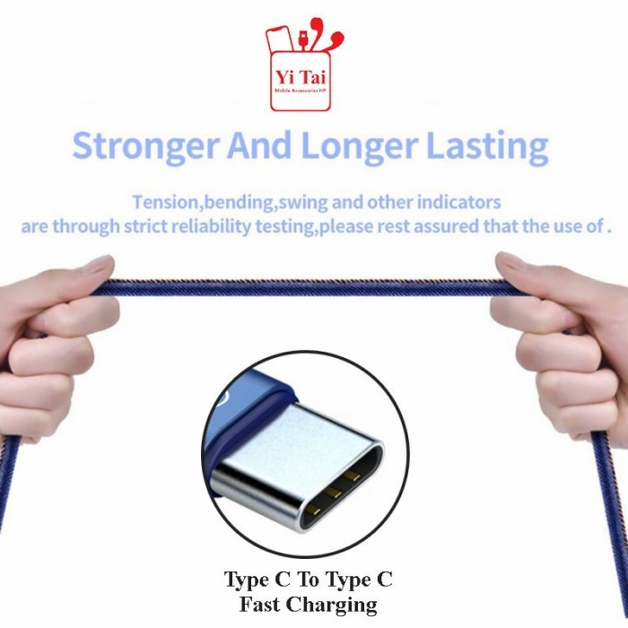 KABEL DATA DENIM TYPE C TO LIGHTNING - DATA CABLE LIGHTNING TYPE C YI TAI YCL-10