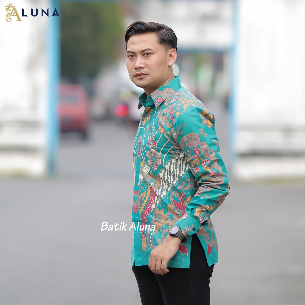 KEMEJA BATIK PRIA LENGAN PANJANG PREMIUM REGULAR MODERN BATIK ALUNA PCW 084