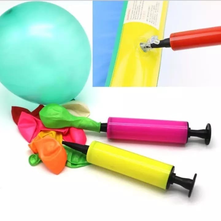 Pompa Balon Tangan Manual / Alat Pompa Tiup Angin Balloon Bola Pelampung Ban Renang / Portable Manual Hand Pump / Pompa Mini Multiwarna Serbaguna