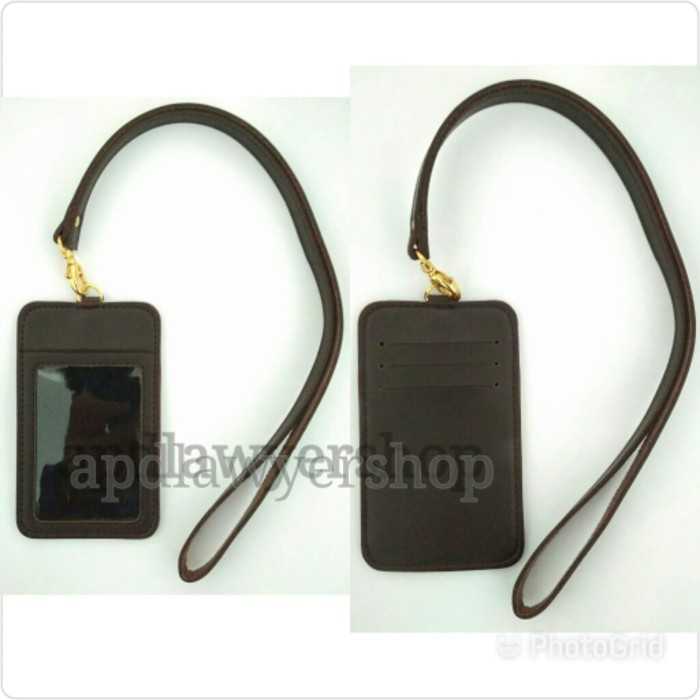 

Name Tag Id Card Holder coklat + tali Kwalitas Bagus