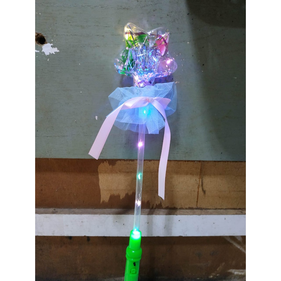 COD GROSIR Mainan Tongkat Sihir Bintang Peri Princess Anak LED Glowing Stick Transparan