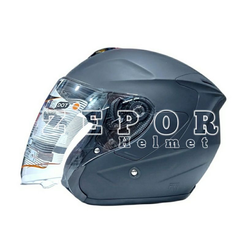 Helm INK DYNAMIC Solid Hitam doff Original SNI DOT Half Face