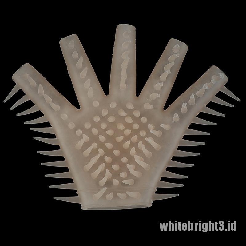 {white3} Spiky Glove Kids Adult Soft Stretchy Tactile Sensory Toy Autism ADHD