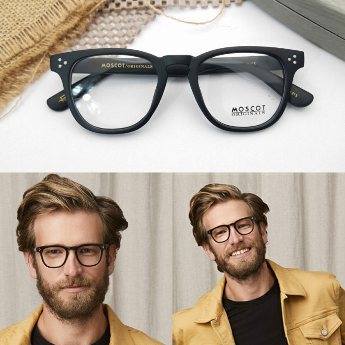 Kacamata Minus Pria - Frame Kacamata Minus Anti Radiasi Pria Wanita Moscot Dudel