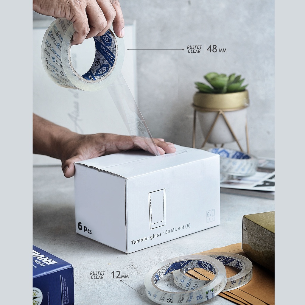 

Lakban Isolasi Selotip Opp Tape Cortape Rusfet Plakban Packing Kargo / Dus