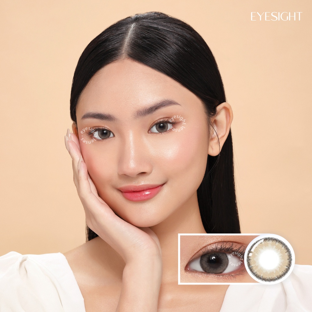 [BEST SELLER] EYESIGHT LENSES Softlens Princess by EOS Luna Natural Cacao | Softlens Korea 14.5mm Warna Cokelat Efek Big Eyes, Bisa Normal dan Minus (2pcs/sepasang)