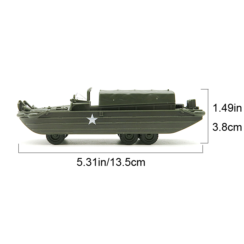 Miniatur Mobil Transporter Amfibi GMC DUKW-353 Skala 1 / 72 Untuk Koleksi