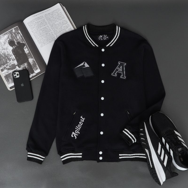 Flying Agilnost Varsity / Jaket Varsity / Jaket Varsity hitam / Jacket University / Varsity