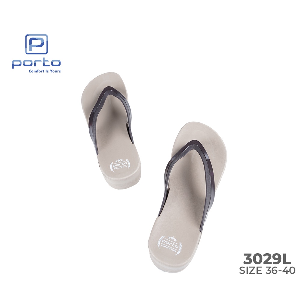 3029L - Porto Leveling Sandal Jepit Wanita Rumah Santai Harian Karet Nyaman Tidak Licin Original Porto