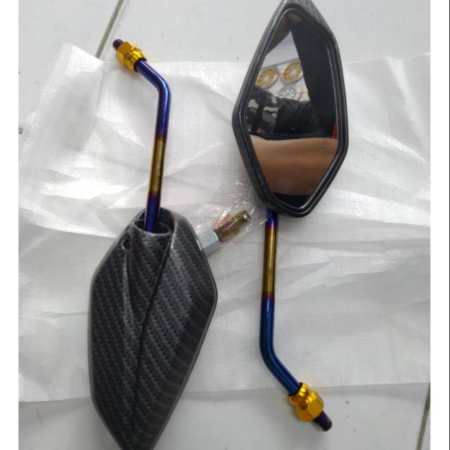 spion korbon two tone univer honda yamaha kaca spion 2tone universal