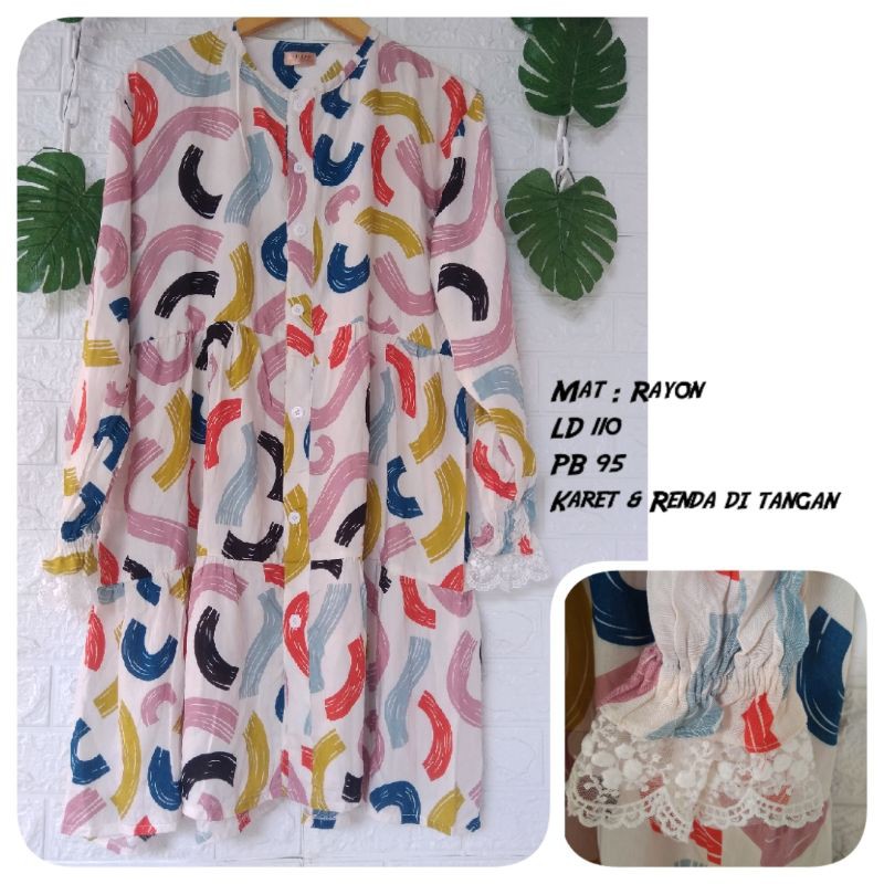 Homey Tunik katun rayon / atasan rayon / tunik rayon / tunik rempel / tunik murah /outer