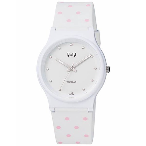 SALE Jam Tangan Wanita Casual Rubber Motif Corak Bulat Analog Original Q&amp;Q QNQ QQ VP46 Series