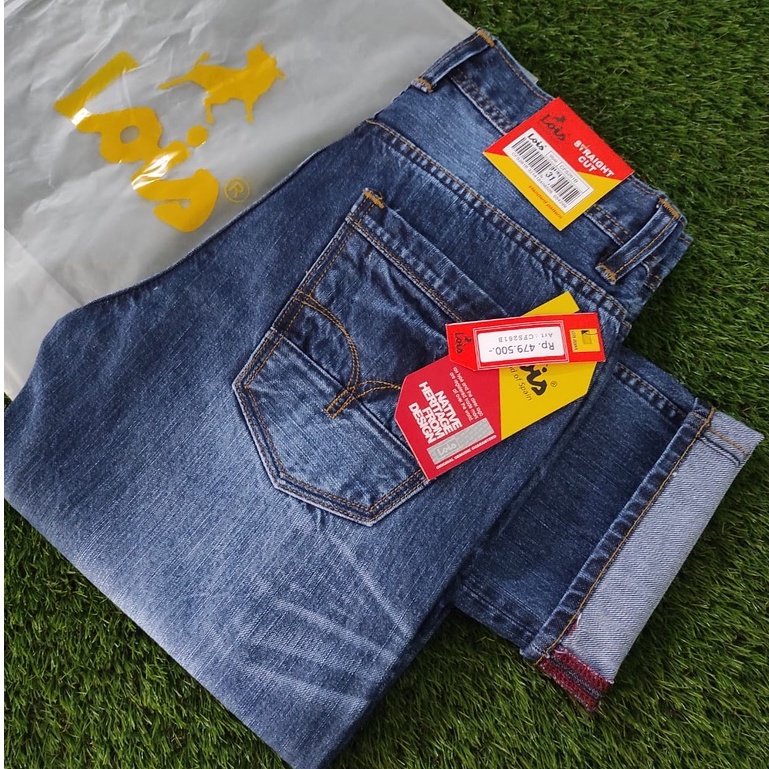 Celana Jeans Lois Pria Premium 100% Size 27-38 Original Denim Selvegde  Reguler Fit Model Terbaru - Lois Asli Cowok Kekinian