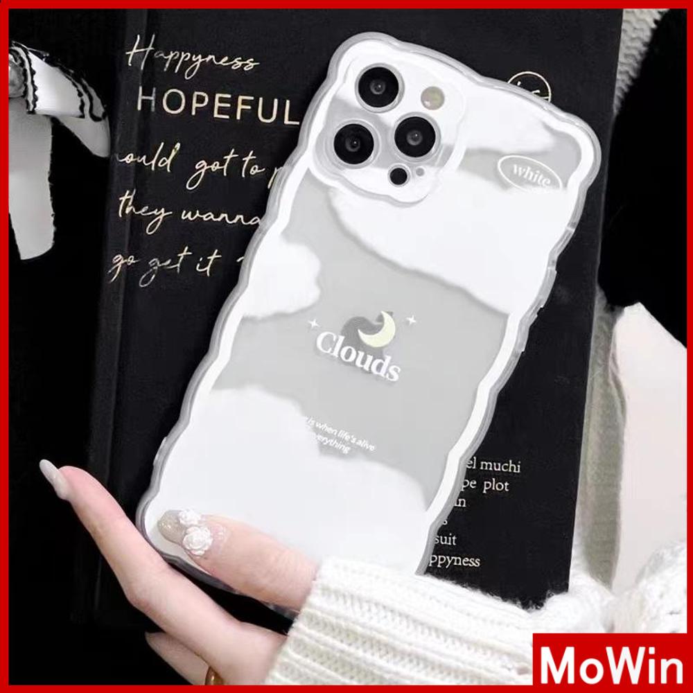 iPhone Case Silicone Soft Case TPU Clear Case Wave Non-Slip Camera Full Coverage Protection Shockproof Moon Cloud For iPhone 13 Pro Max iPhone 12 Pro Max iPhone 11 iPhone 7 Plus