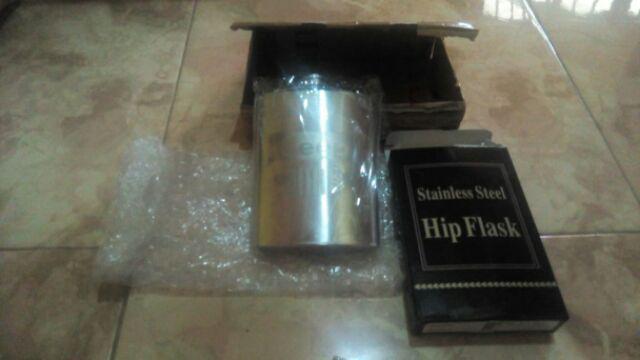 Botol Minum Wine Bir Flask Hip Square Shape Stainless Steel 8oz