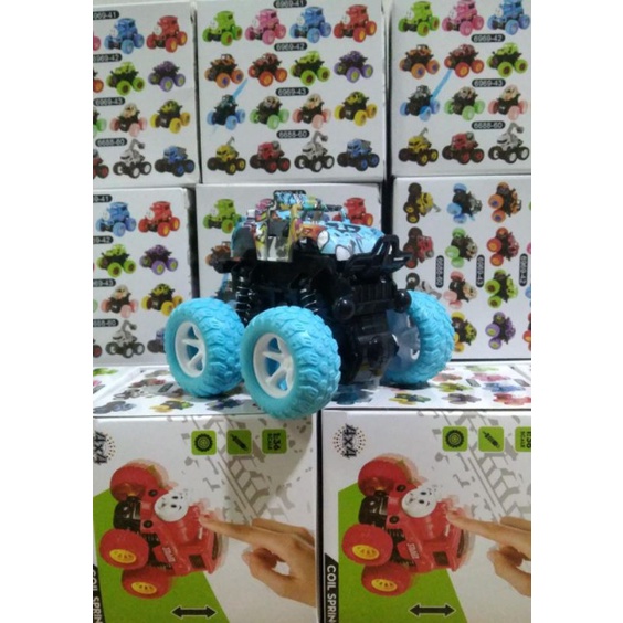 Monster Zap Mainan Mobil Jip Zap Off Road 4 Drive Inertial Bigfoot JEEP TOYS 360 derajat-MOBIL NEW BIRU