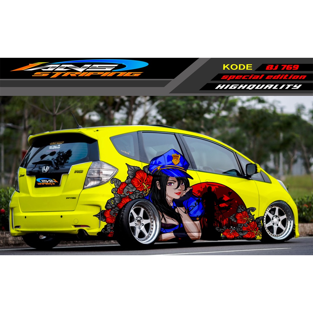 DECAL STICKER MOBIL HONDA BRIO AGYA JAZZ AVANZA YARIS / DECAL STICKER MOBIL JAZZ / STIKER MOBIL