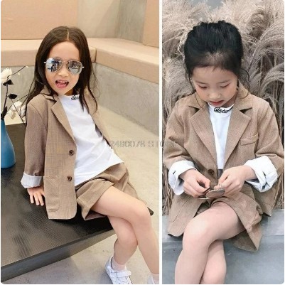 Stelan Blazer Anak Cewek Monochrome Outwer anak Perempuan Terbaru Baju Formal Tanggung Cewek Modis K