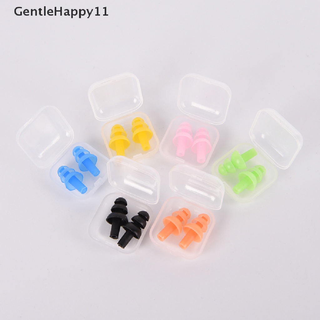 Gentlehappy Penyumbat Telinga Silikon Lembut Reusable Ear Plugs Sleep Swimming Work Noise reduction