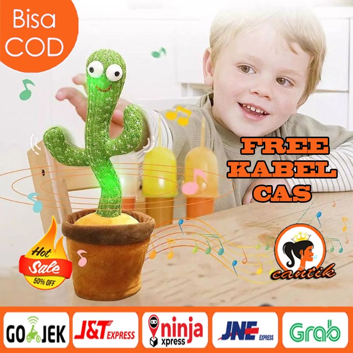 Cactus Toy Boneka Pintar Kaktus Joget Joged Goyang Bisa Ngomong Rekam Bicara Menari Dance Dancing