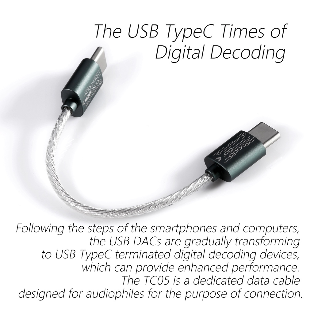 DD ddHiFi All-New Upgraded TC05 TypeC to TypeC Data Cable, Connect USB-C Decoders /Music Players with Smartphones/Computer