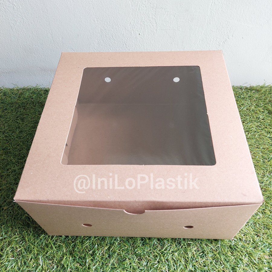 

@1Pack Box Kraft Window 22x22x10 / Dus BK Square Full Laminating Dalam