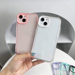 3 in 1 Soft Case TPU Transparan Warna Permen Cover iPhone 14 Pro Max 13 12 11 Pro Xs Max X Xr