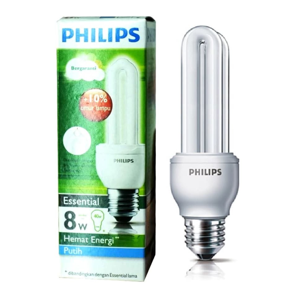 PROMO ( Lampu Philips Essential 8w / 8 watt Putih )