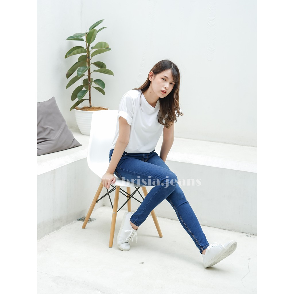 [SIZE 28-42] LEONY Legging Jeans - Biru Jeans / Bigsize Legging Jeans