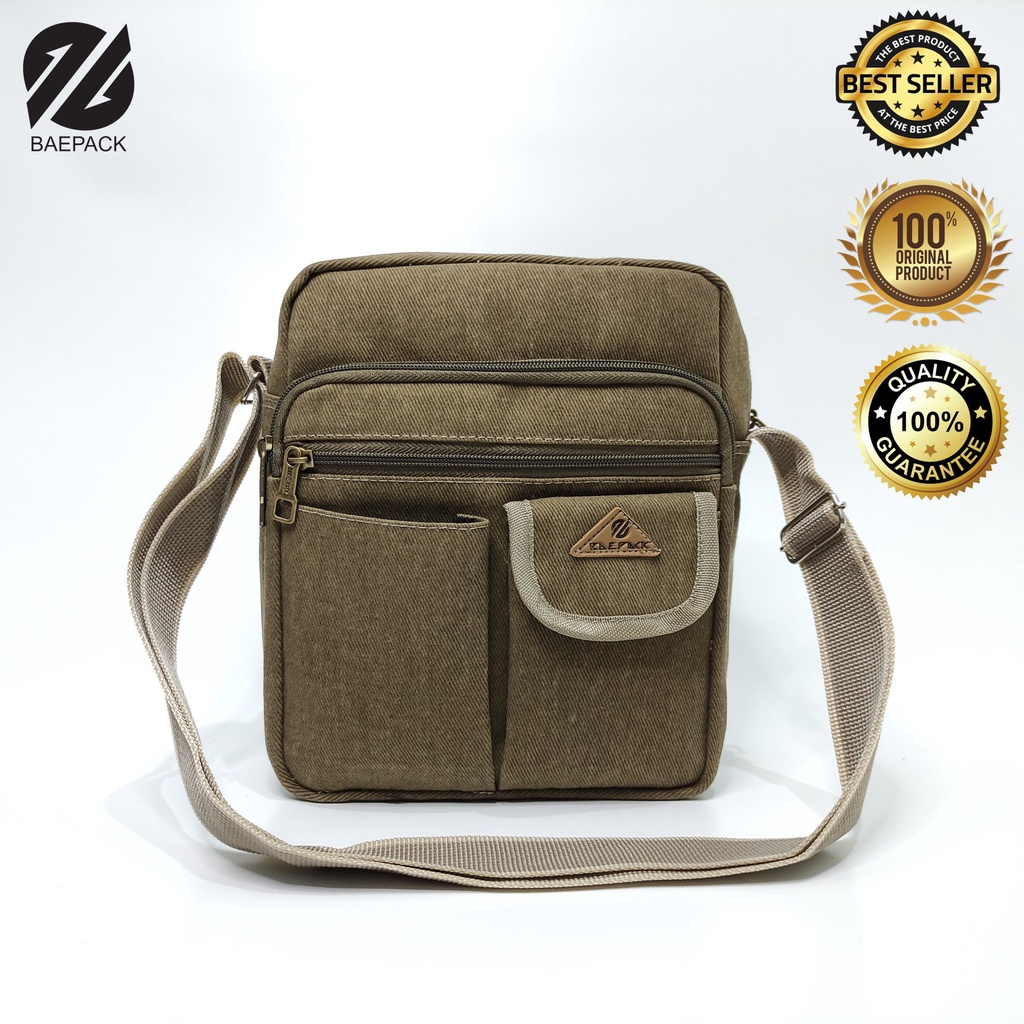 Tas Selempang Premium Luzio Khaki Baepack / Tas Selempang Pria dan wanita