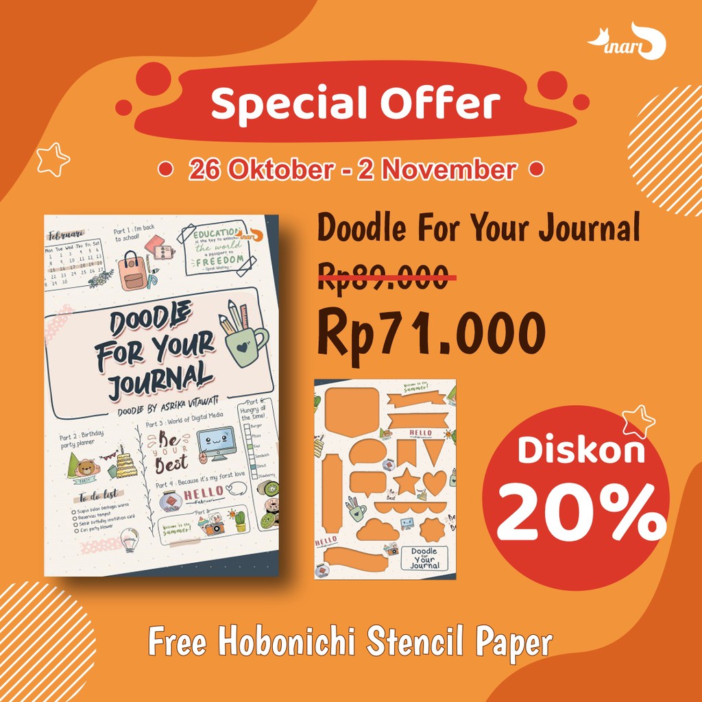 

Doodle For Your Journal+Habonichi Stencil Paper+2 stiker