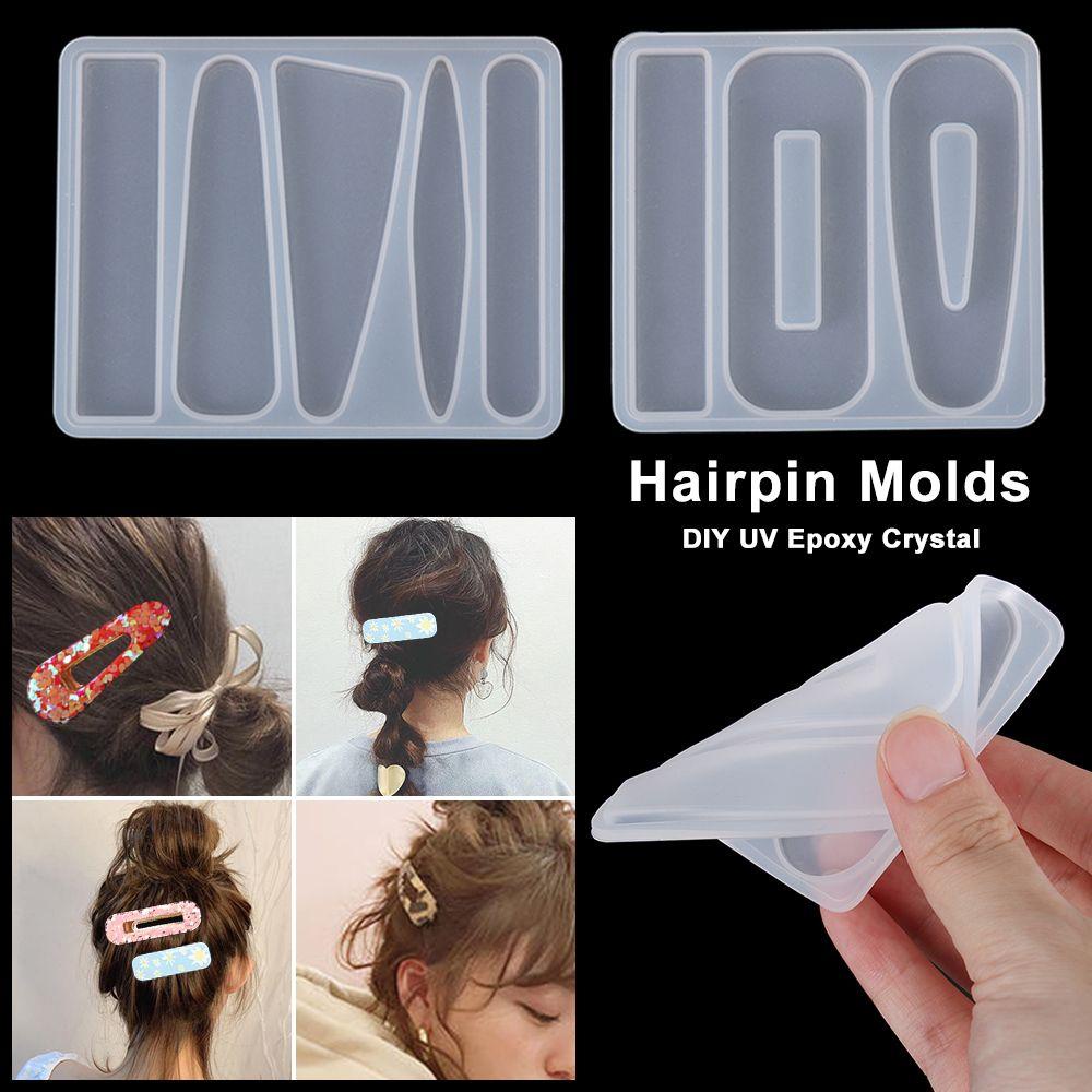 R-bunga Jepit Rambut Cetakan Handmade UV Epoxy Alat Membuat Perhiasan Resin Mold