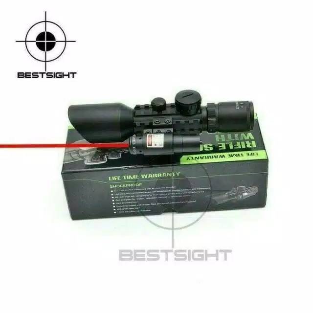 Rifle Scope dan Laser M9 LS3-10x42E