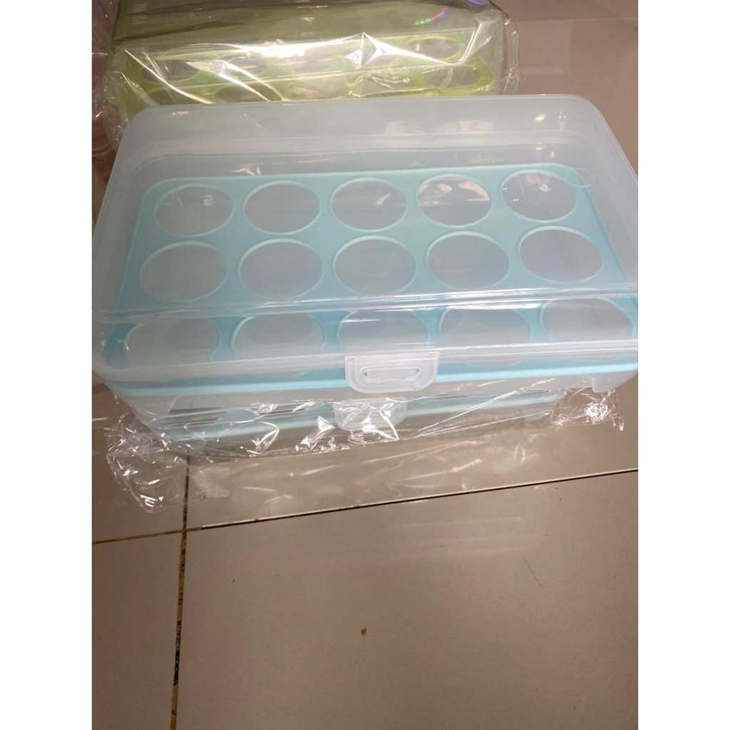 Kotak Telur Portable / Box telur / egg Box / egg organizer 15 sekat serbaguna