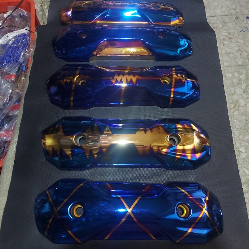 COVER TAMENG TUTUP KNALPOT PELANGI STAINLESS TWOTONE UNIVERSAL