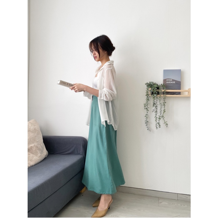 Kadaka B-0143 Long Maxi Skirt Korea Detail Belt