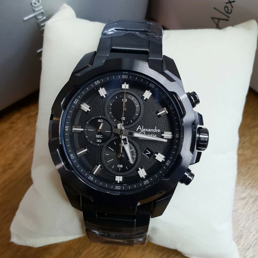 alexandre Christie  AC 6468 pria original stainless steel hitam