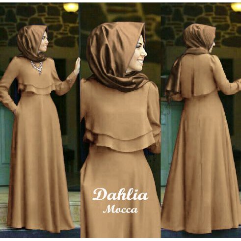 HOPYLOVY - Gamis Wanita Dahlia Maxi bahan Jersey Tanpa Pashmina