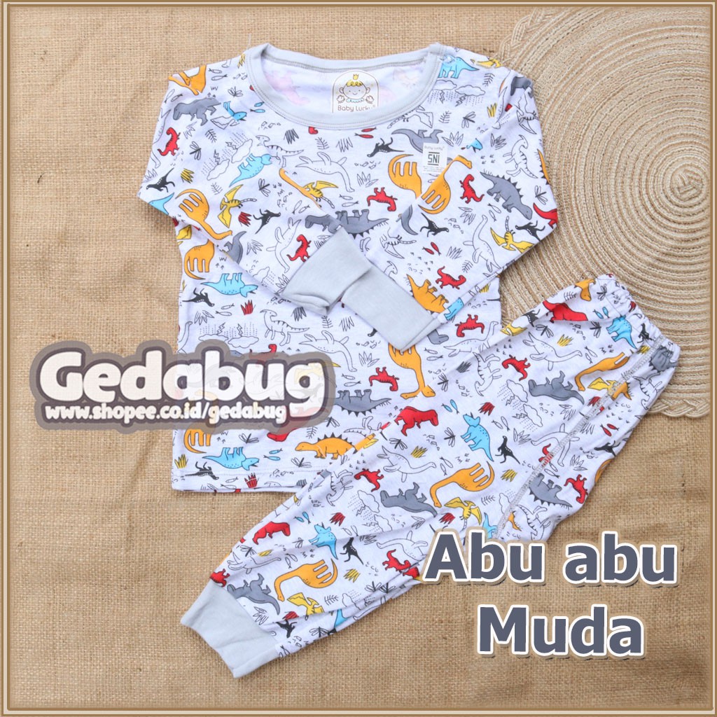 Setelan Piyama Baju tidur harian anak Kaos Lengan Panjang &amp; Celana Panjang Baby Lucky Standar SNI